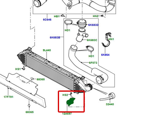 GENUINE LAND ROVER INTERCOOLER AIR TEMPERATURE SENSOR 2.2L DIESEL LR021587  NEW